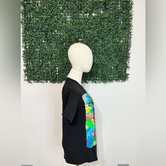 Baby Yoda Grogu 100% Cotton Artsy Neon Paint Print Tee Shirt Size Medium - Picture 3 of 6